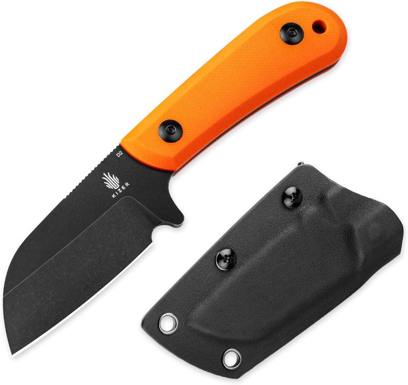 KIZER Deckhand Fixed Blade Knife with Sheath, D2 Blade Camping Knife G10 Handle, Fixed Blade EDC Knives for Men Women, Outdoor Hunting Hiking Survival Knives 1062M1 - Image 1